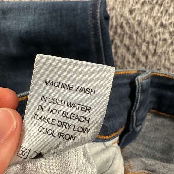 Judy Blue‎ Jeans Womens 15/32 Boot Cut Dark Wash Raw Frayed Hem Distressed - Picture 14 of 15